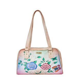 Leather Hand-Painted Shoulder Tote Bag for Ladies –Satchel Purse for Women